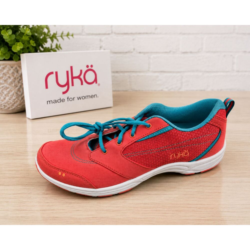 Ryka Teanna Pinkish Orange and blue Sneaker shoes, Women's Size 10, Great Condit
